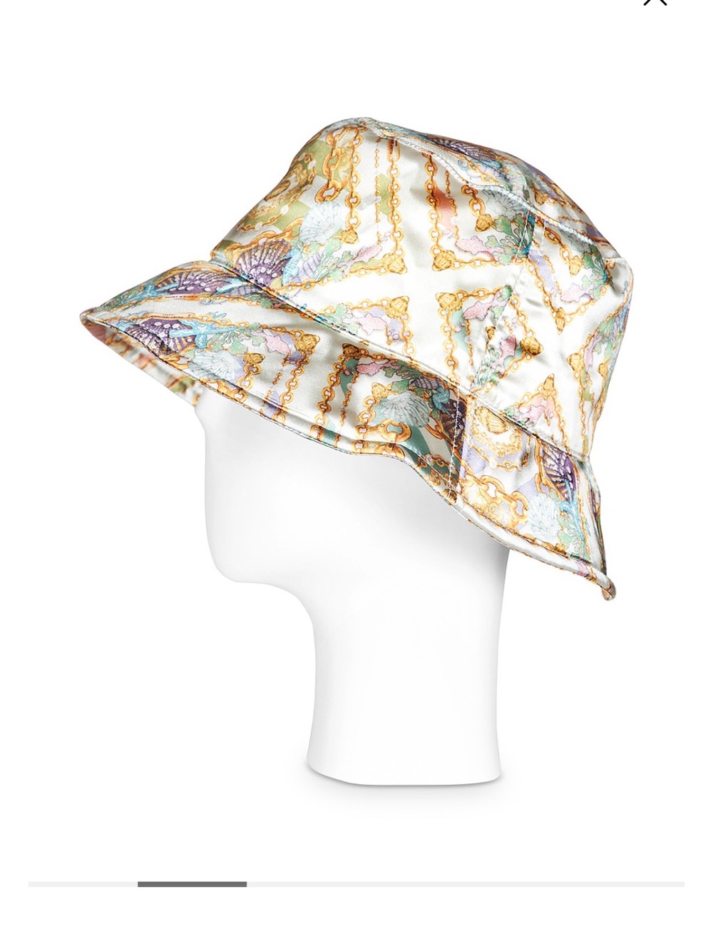 kurt geiger bucket satin bucket hat seashell